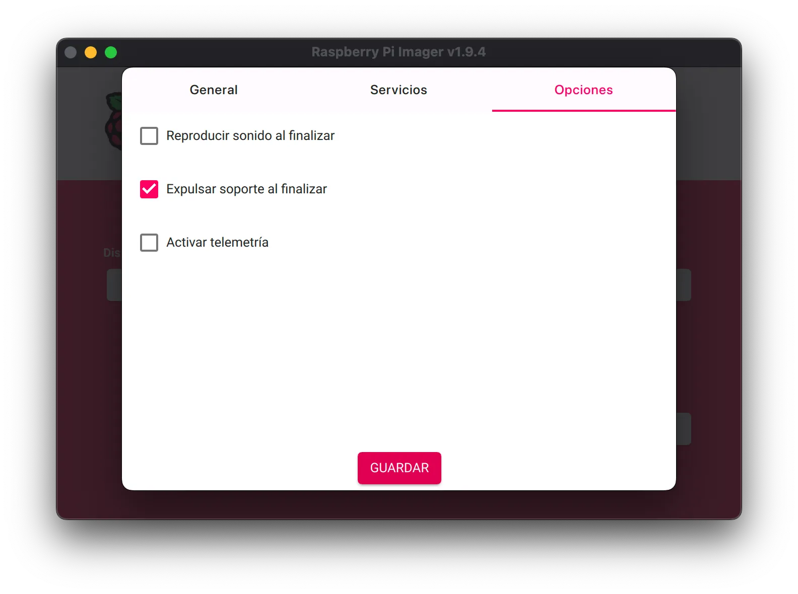 Configuración de SSH en Raspberry Pi Imager